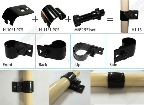 Clamp connector Black Metal Pipe Joints Between PE Pipe and Composite Plate