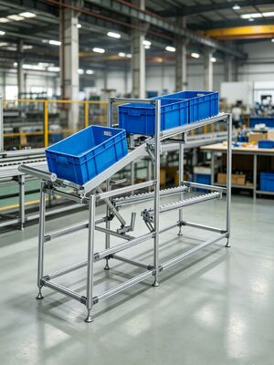 Gravity Flow Steel Pipe Rack Modular Aluminum Frame Roller Tracks for Lean Parts Feeding