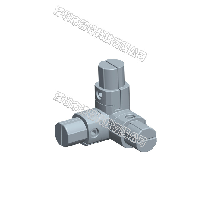 Silvery White Aluminum Tube Joint AL-36 90 Degree Triangle Bracket
