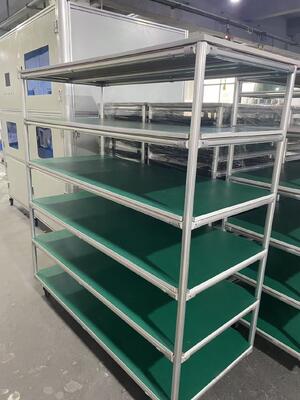 Bàn làm việc ống công nghiệp với khung ống hợp kim nhôm và kệ có thể tháo rời hỗ trợ tải trọng từ 100 đến 120 kg