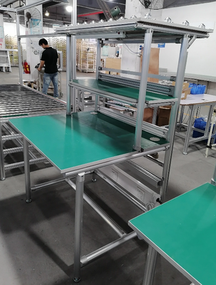 Bàn làm việc ESD nhôm với giá đỡ con lăn