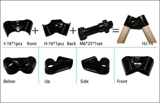 Các kết nối ống kim loại bền được làm từ thép SPCC dày 23mm với điện giải bảo vệ và xử lý bề mặt mạ kẽm niken Chrome